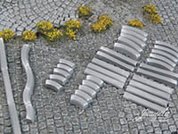 034-23435 - 1:32/35 Bordsteine Ergänzung (Kurve/Absenk) 3 Satz